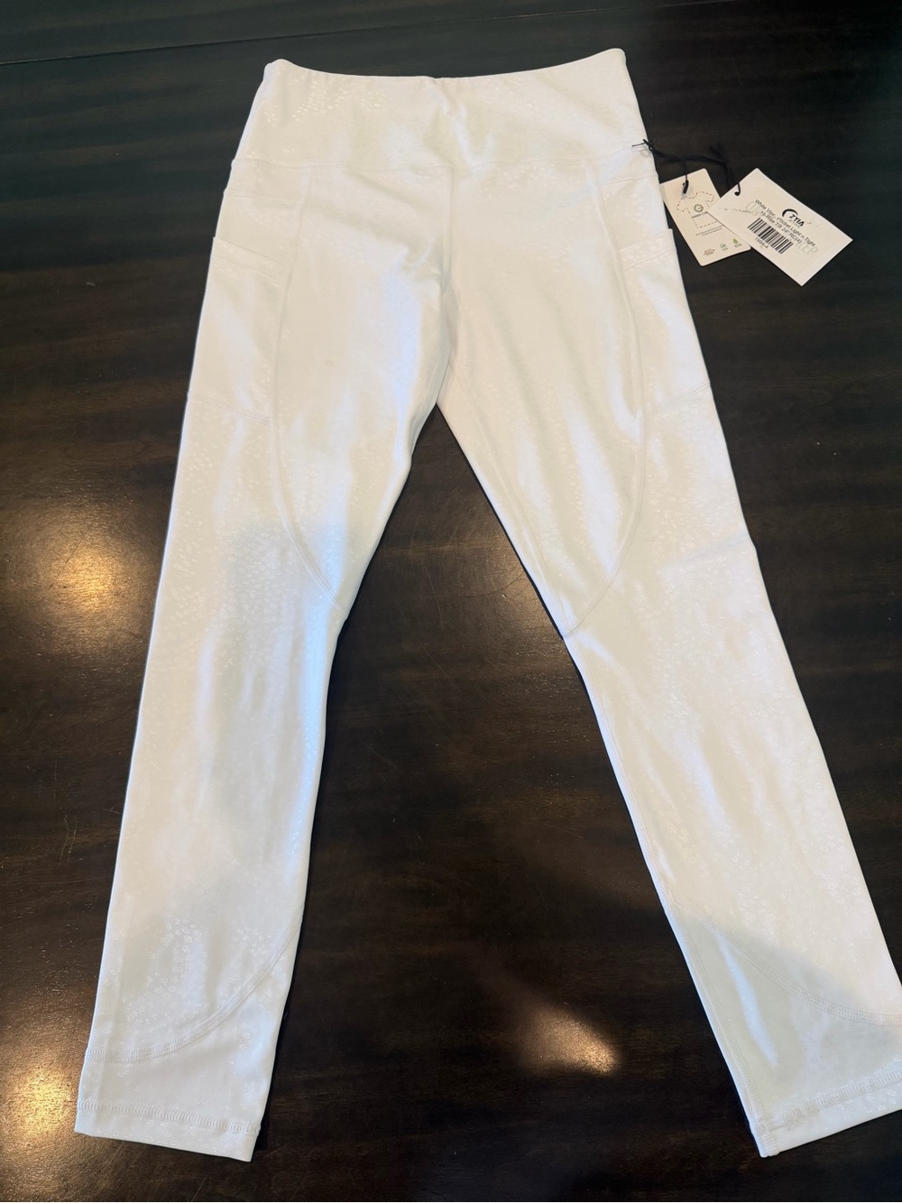 ZYIA White High-Rise Jeggings with Subtle Texture